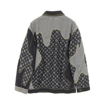 LOUIS VUITTON × NIGO モノグラム クレイジー ワークウェア デニムジャケット コットン ブラック グレー ルイヴィトン アウター LOUIS VUITTON