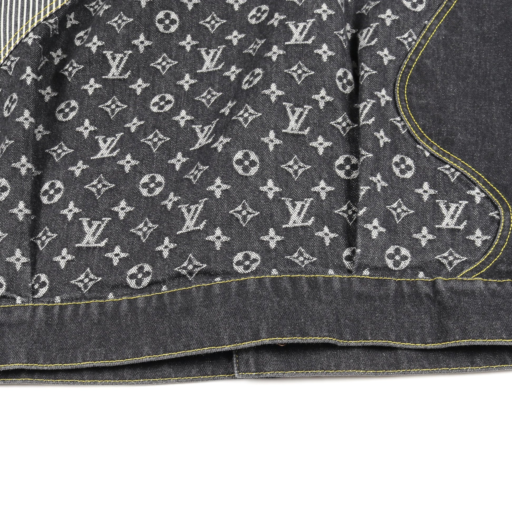 LOUIS VUITTON × NIGO モノグラム クレイジー ワークウェア デニムジャケット コットン ブラック グレー ルイヴィトン アウター LOUIS VUITTON