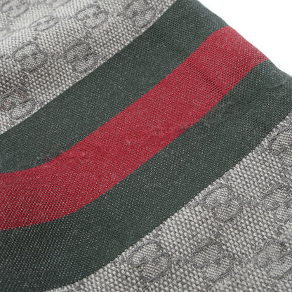 GG柄 ウェビングライン マフラー ウール シルク グレー グリーン レッド グッチ 財布・小物 GUCCI