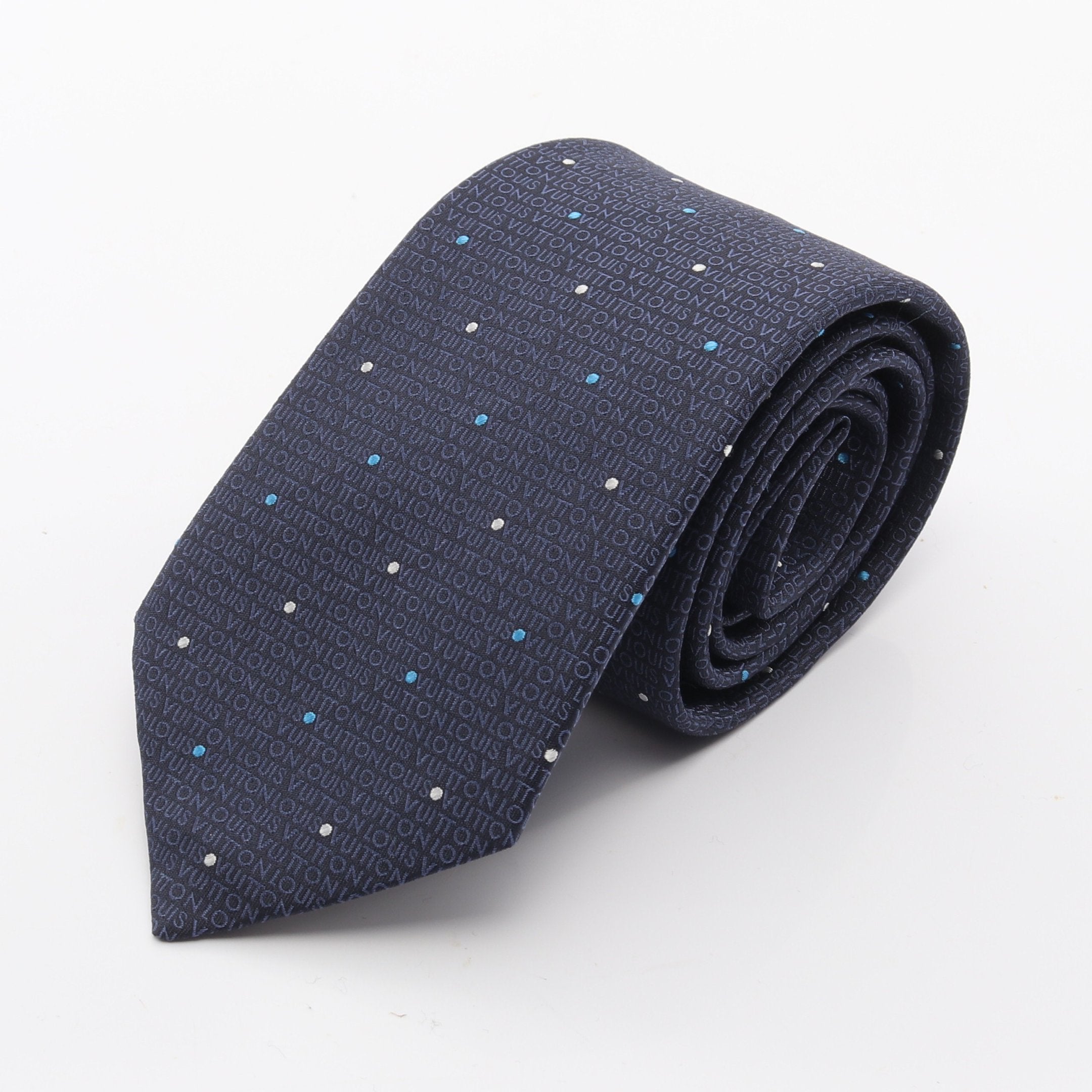 LOUIS VUITTON ネイビー ドット柄 ネクタイ ルイヴィトン LOUIS
