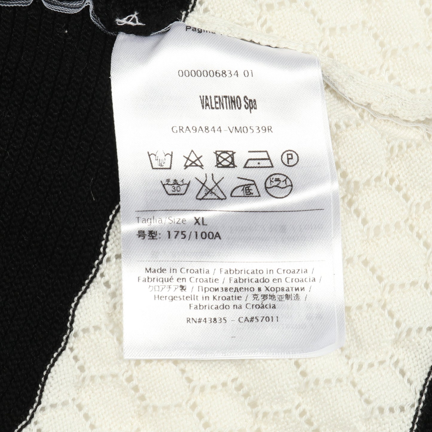 レース プリーツ ニットワンピース 半袖 ボーダー コットン ホワイト ブラック レッドヴァレンティノ ワンピース RED VALENTINO