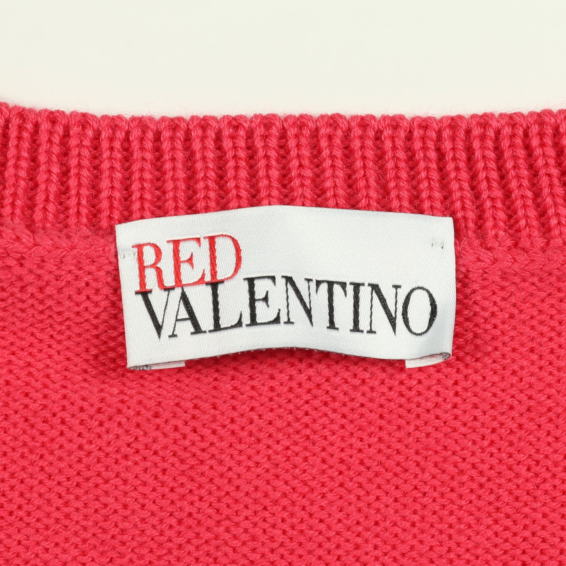ニットワンピース 半袖 リボン ウール ピンクパープル レッドヴァレンティノ ワンピース RED VALENTINO
