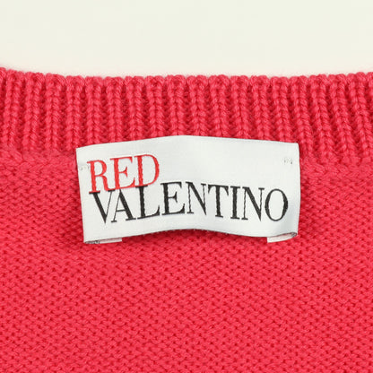 ニットワンピース 半袖 リボン ウール ピンクパープル レッドヴァレンティノ ワンピース RED VALENTINO