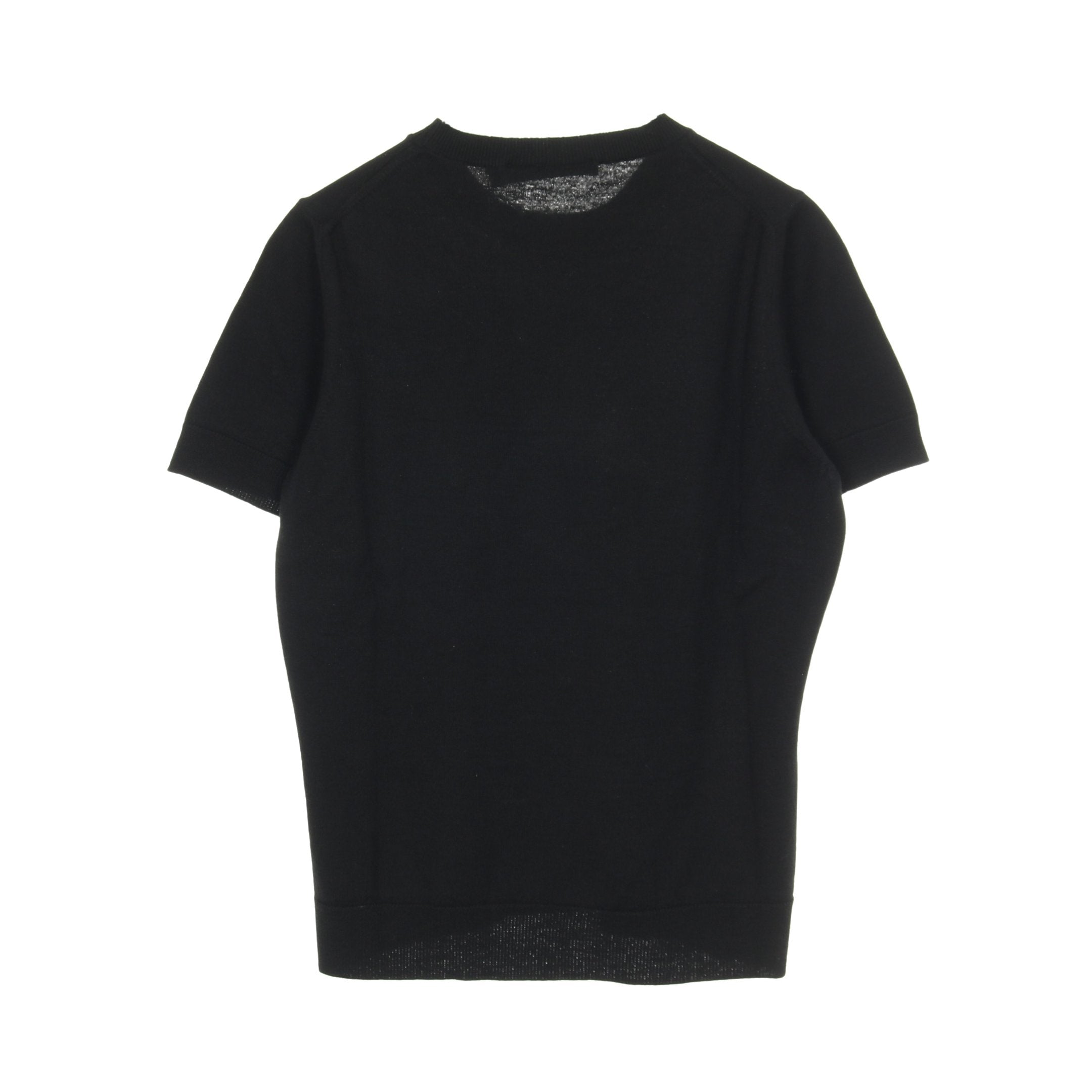D UNIFORME BEE刺繍 ニット クルーネック 半袖 ウール ブラック D UNIFORME BEE刺繍 ニット クルーネック 半袖 ウール ブラック