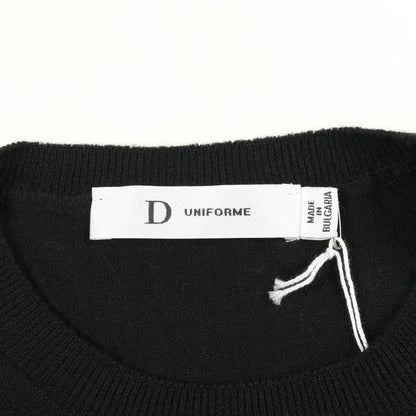 D UNIFORME BEE刺繍 ニット クルーネック 半袖 ウール ブラック クリスチャンディオール トップス Christian Dior