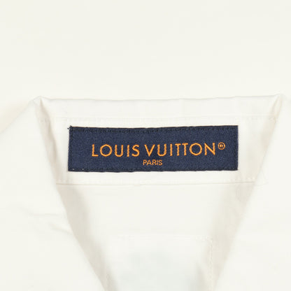 Flower Embroidery シャツ 半袖 ロゴ 花柄刺繍 コットン ホワイト ルイヴィトン トップス LOUIS VUITTON
