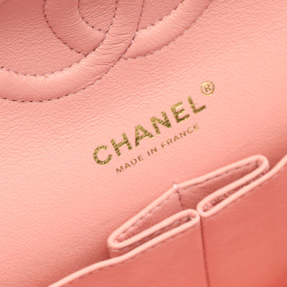 マトラッセ Wフラップ Wチェーンショルダーバッグ ツイード ピンク ゴールド金具 シャネル バッグ CHANEL