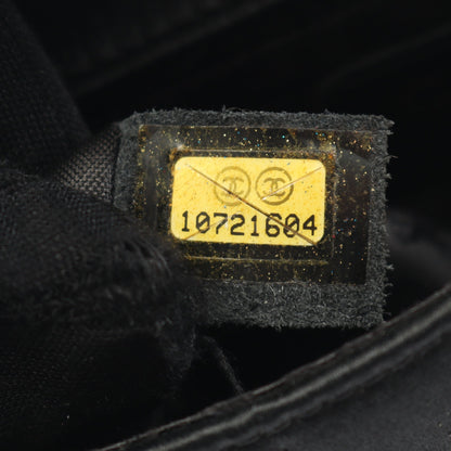 チョコバー カメリア チェーンショルダーバッグ サテン ブラック ゴールド金具 シャネル バッグ CHANEL