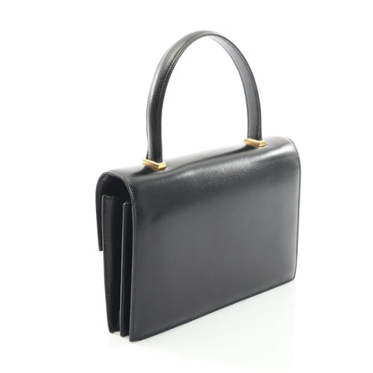 ピアノ ハンドバッグ ボックスカーフ ブラック ゴールド金具 ○P刻印 エルメス バッグ HERMES