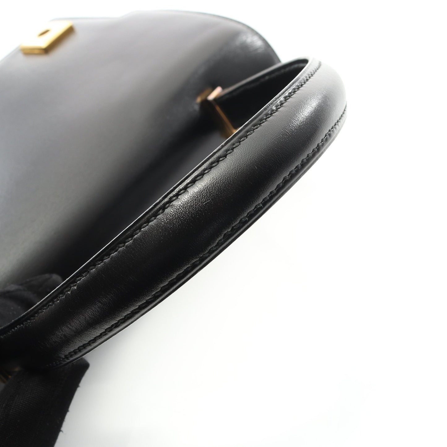 ピアノ ハンドバッグ ボックスカーフ ブラック ゴールド金具 ○P刻印 エルメス バッグ HERMES
