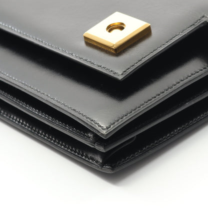ピアノ ハンドバッグ ボックスカーフ ブラック ゴールド金具 ○P刻印 エルメス バッグ HERMES
