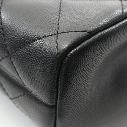 マトラッセ トップハンドル チェーンショルダーバッグ キャビアスキン ブラック ゴールド金具 2WAY シャネル バッグ CHANEL