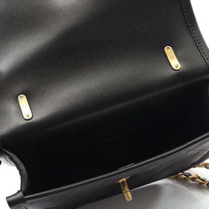マトラッセ チェーンショルダーバッグ レザー ブラック ゴールド金具 2WAY シャネル バッグ CHANEL