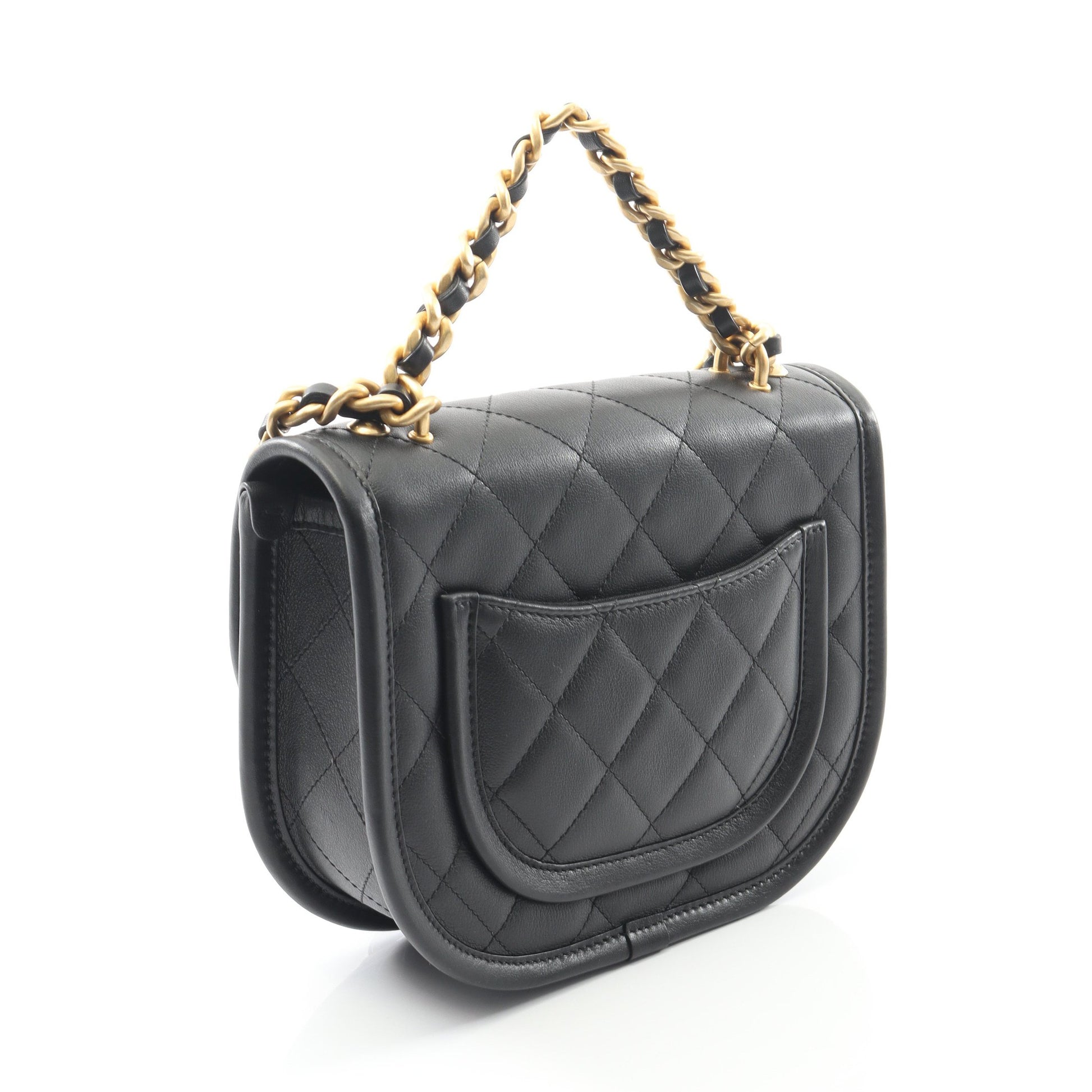 マトラッセ チェーンショルダーバッグ レザー ブラック ゴールド金具 2WAY シャネル バッグ CHANEL