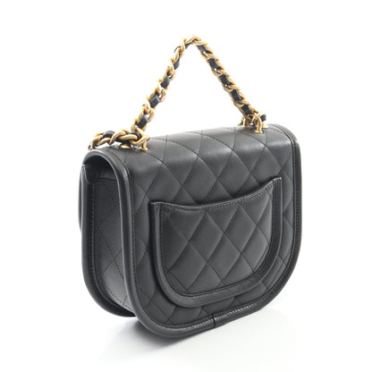 マトラッセ チェーンショルダーバッグ レザー ブラック ゴールド金具 2WAY シャネル バッグ CHANEL