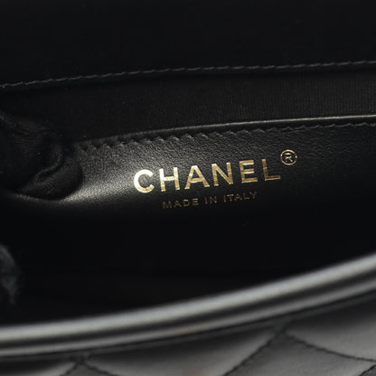 マトラッセ チェーンショルダーバッグ レザー ブラック ゴールド金具 2WAY シャネル バッグ CHANEL