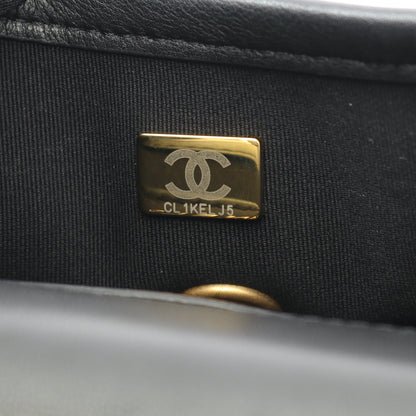 マトラッセ チェーンショルダーバッグ レザー ブラック ゴールド金具 2WAY シャネル バッグ CHANEL