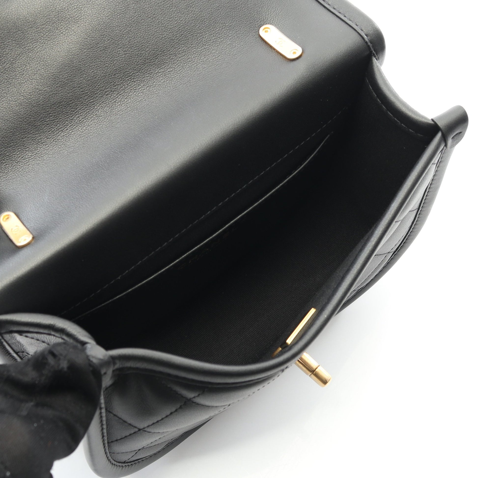 マトラッセ チェーンショルダーバッグ レザー ブラック ゴールド金具 2WAY シャネル バッグ CHANEL