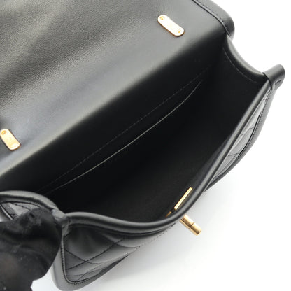 マトラッセ チェーンショルダーバッグ レザー ブラック ゴールド金具 2WAY シャネル バッグ CHANEL