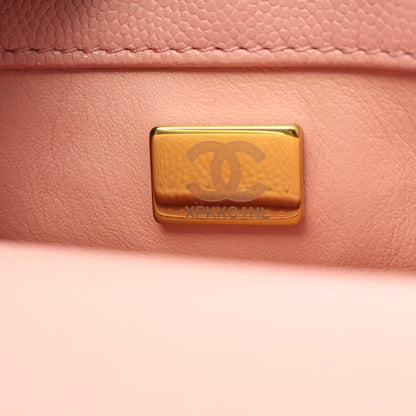 ココハンドルXXS トップハンドル ハンドバッグ キャビアスキン ピンク ゴールド金具 2WAY シャネル バッグ CHANEL