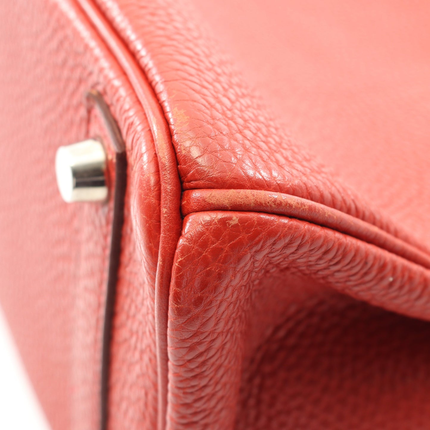 バーキン25 ルージュガランス ハンドバッグ トゴ レッド シルバー金具 □I刻印 エルメス バッグ HERMES