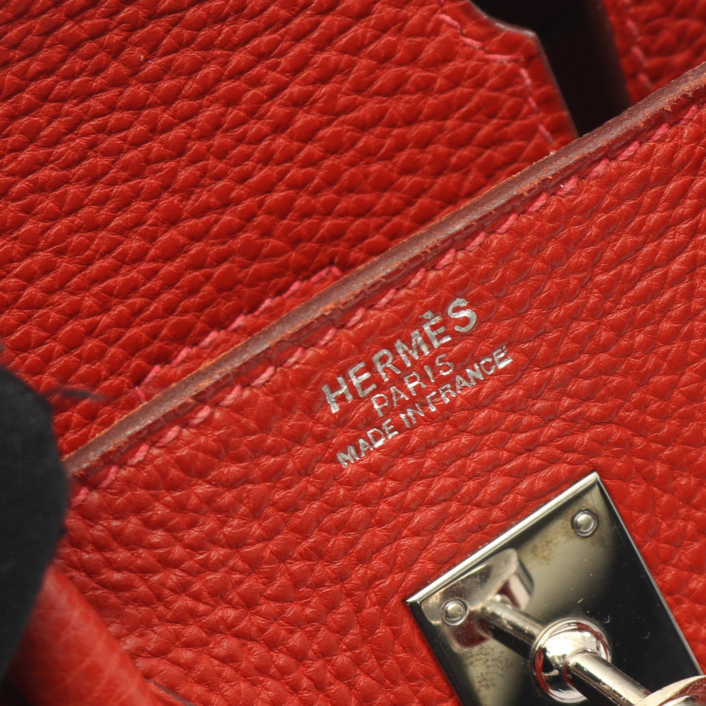 バーキン25 ルージュガランス ハンドバッグ トゴ レッド シルバー金具 □I刻印 エルメス バッグ HERMES