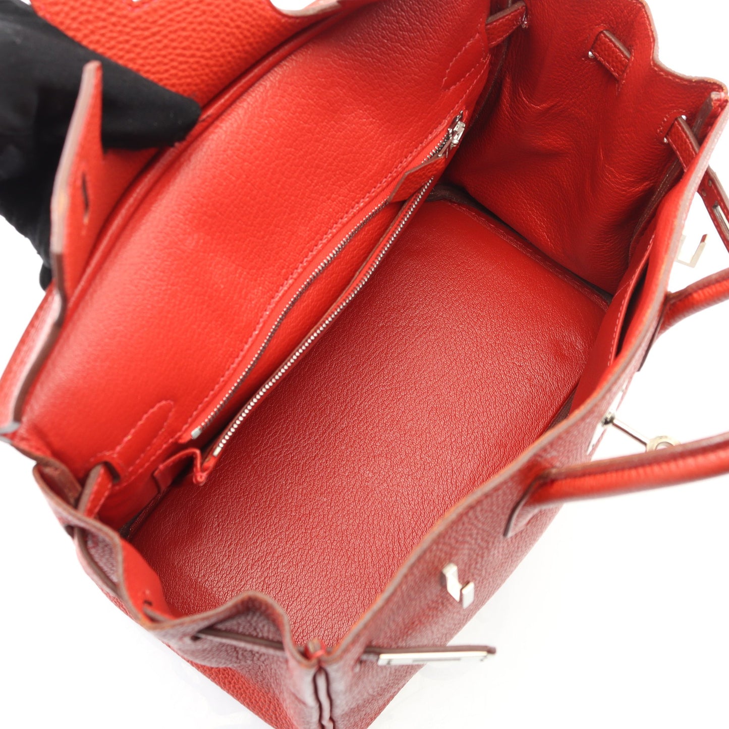 バーキン25 ルージュガランス ハンドバッグ トゴ レッド シルバー金具 □I刻印 エルメス バッグ HERMES