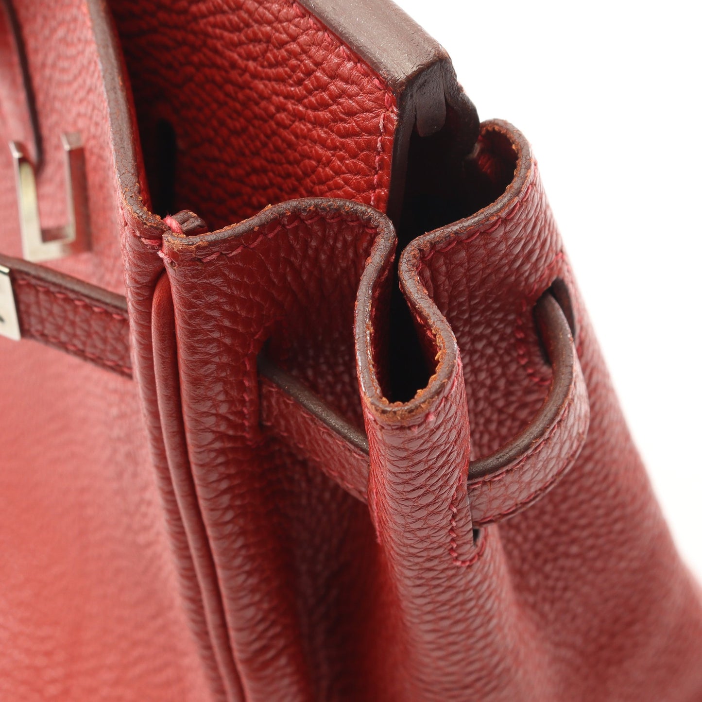 バーキン25 ルージュガランス ハンドバッグ トゴ レッド シルバー金具 □I刻印 エルメス バッグ HERMES