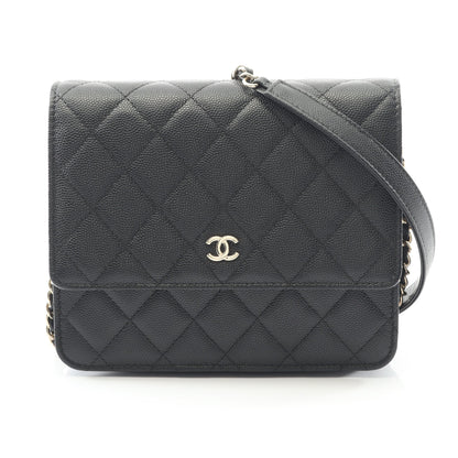 マトラッセ チェーンウォレット キャビアスキン ブラック ゴールド金具 シャネル バッグ CHANEL