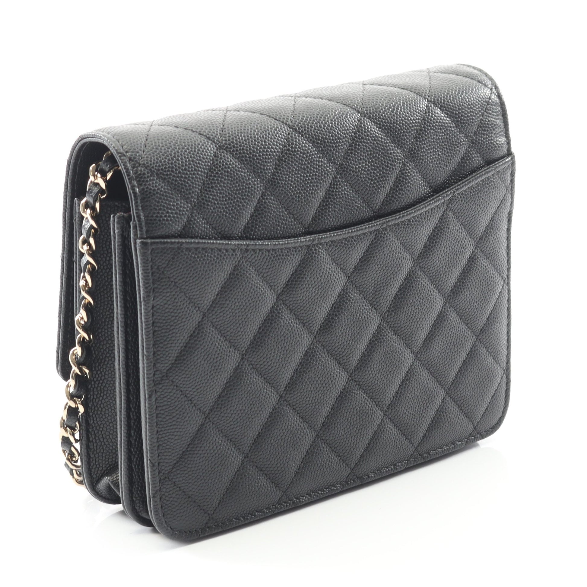 マトラッセ チェーンウォレット キャビアスキン ブラック ゴールド金具 シャネル バッグ CHANEL