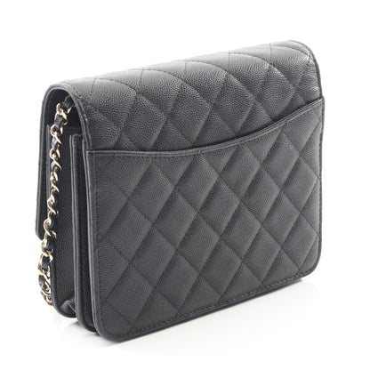 マトラッセ チェーンウォレット キャビアスキン ブラック ゴールド金具 シャネル バッグ CHANEL
