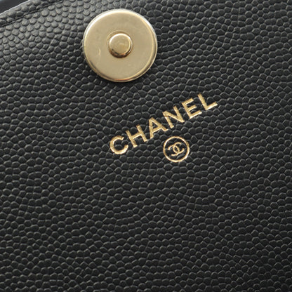 マトラッセ チェーンウォレット キャビアスキン ブラック ゴールド金具 シャネル バッグ CHANEL