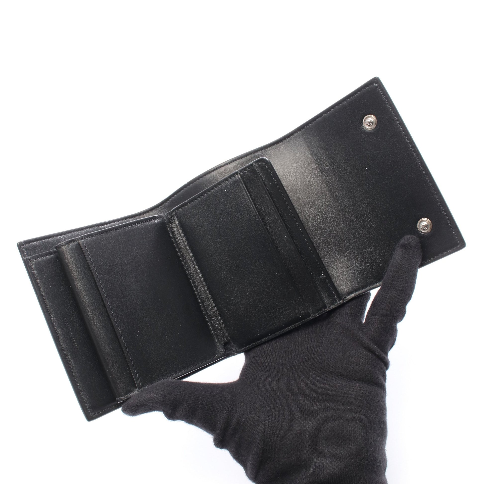 スモール トリフォールドウォレット 三つ折り財布 レザー ブラック セリーヌ 財布・小物 CELINE