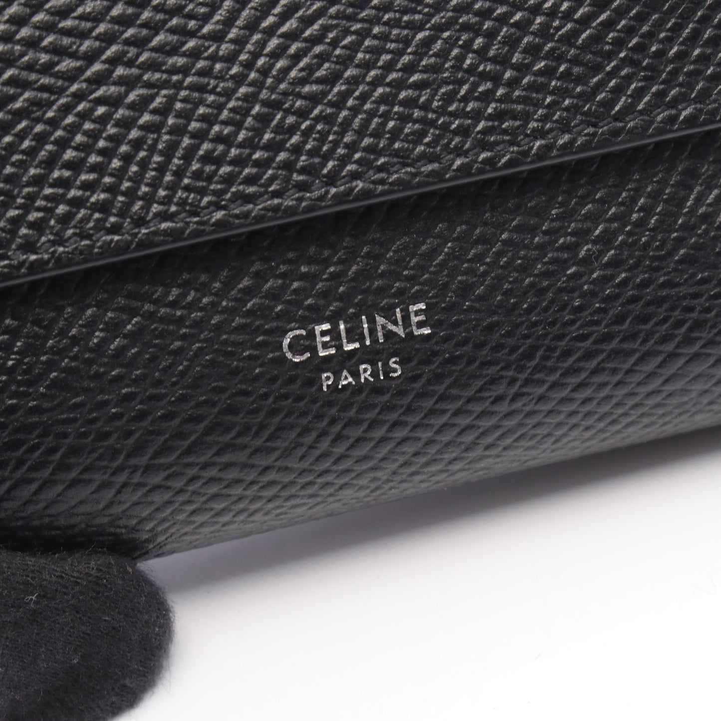 スモール トリフォールドウォレット 三つ折り財布 レザー ブラック セリーヌ 財布・小物 CELINE
