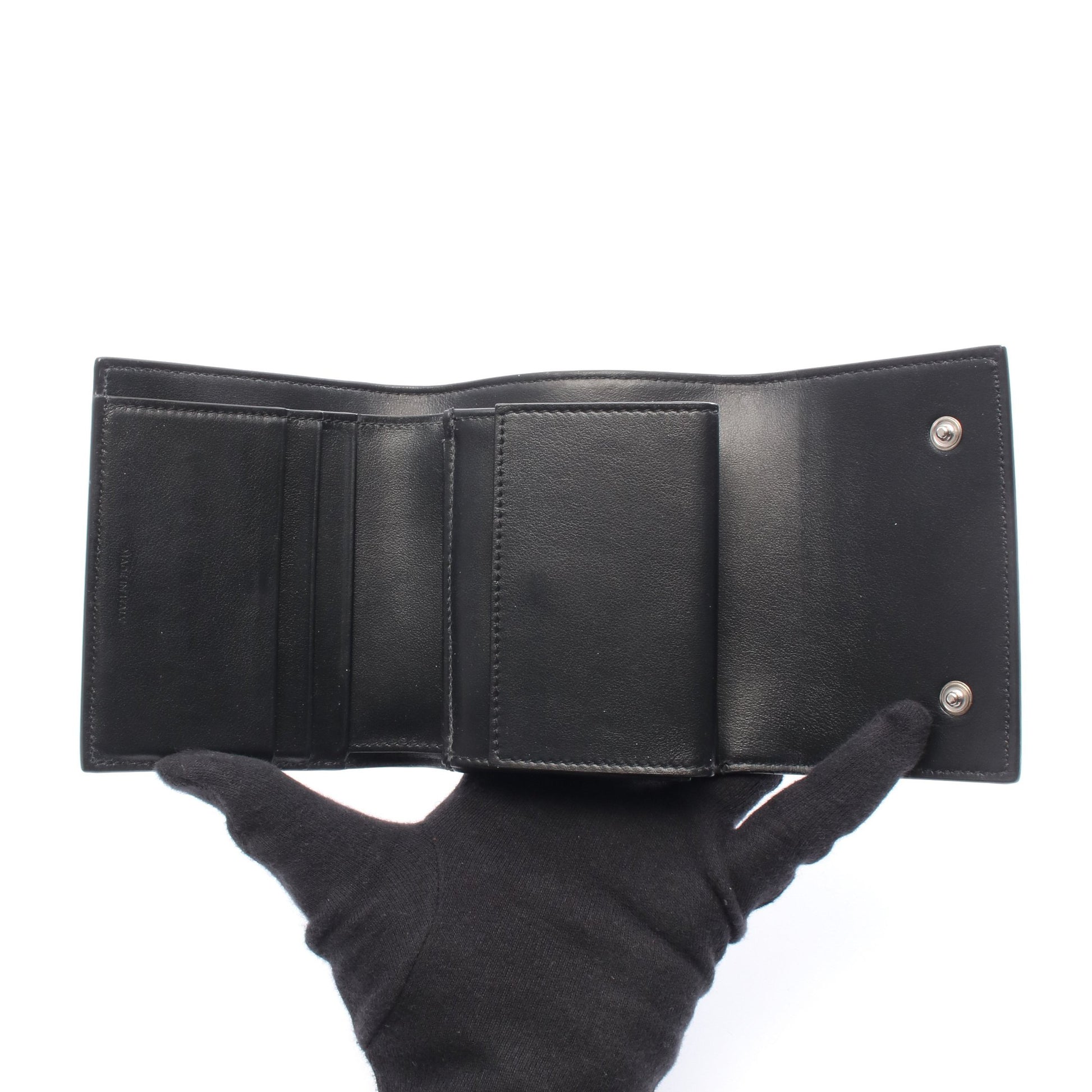 スモール トリフォールドウォレット 三つ折り財布 レザー ブラック セリーヌ 財布・小物 CELINE