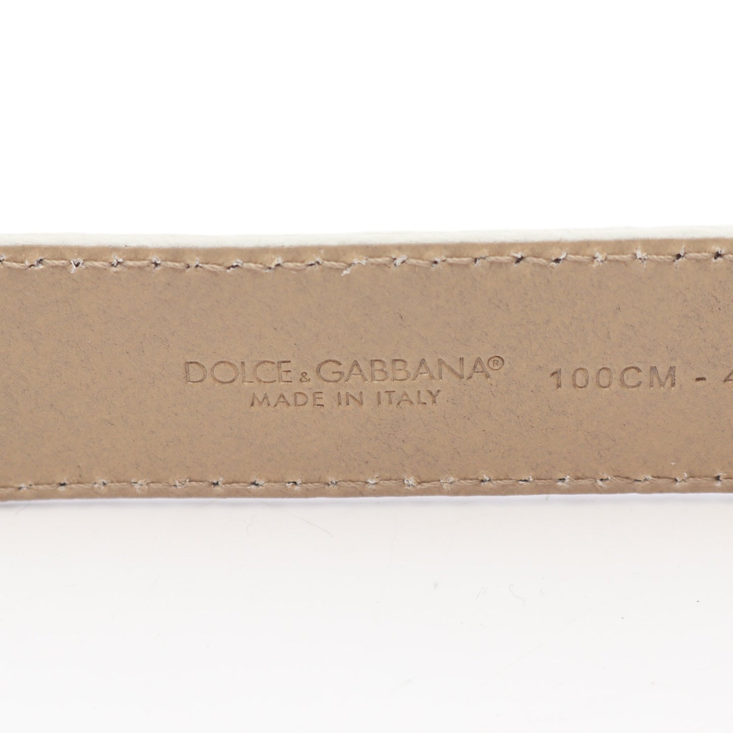 ベルト ヌバック オフホワイト ゴールド金具 ドルチェアンドガッバーナ 財布・小物 DOLCE&GABBANA