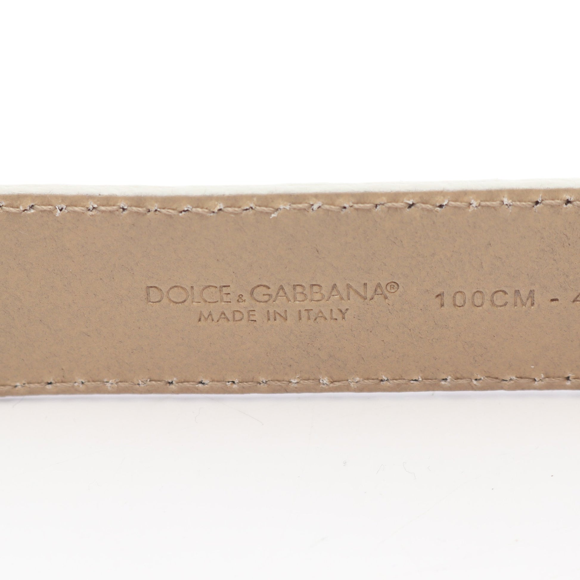 ベルト ヌバック オフホワイト ゴールド金具 ドルチェアンドガッバーナ 財布・小物 DOLCE&GABBANA