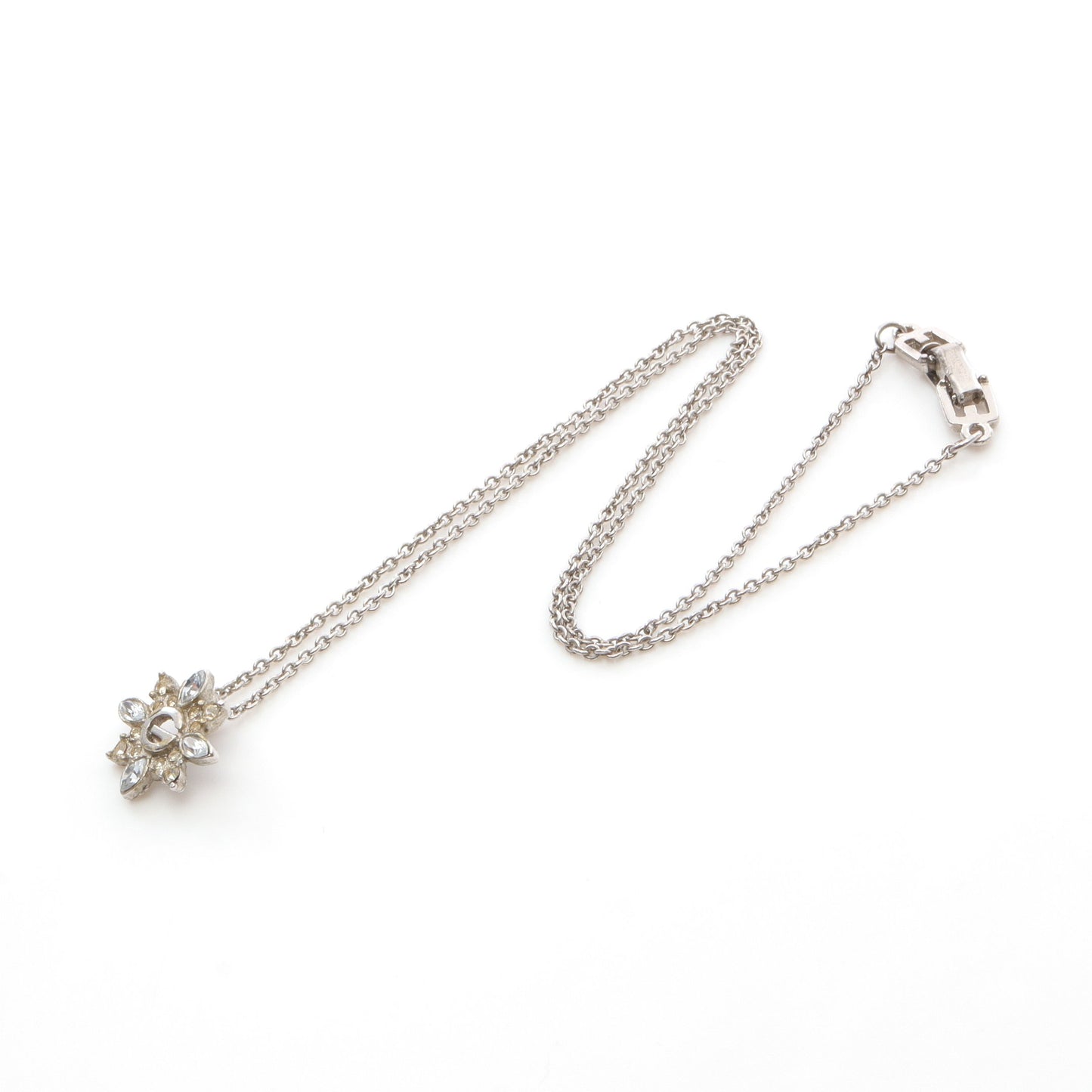 Gロゴ ネックレス フラワー ラインストーン シルバー ジバンシィ アクセサリー GIVENCHY