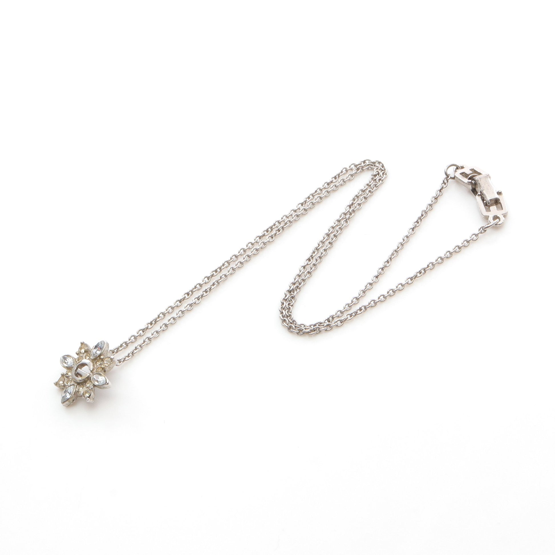 Gロゴ ネックレス フラワー ラインストーン シルバー ジバンシィ アクセサリー GIVENCHY