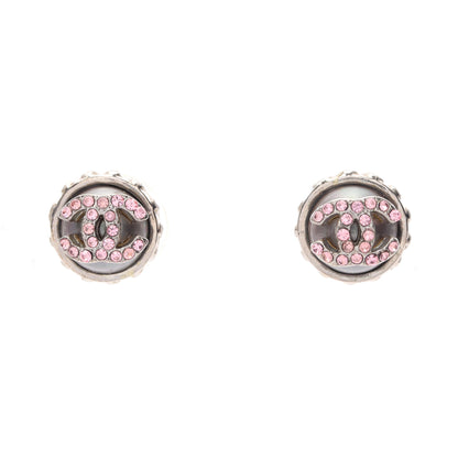 ココマーク ピアス ラインストーン シルバー ピンク 02C シャネル アクセサリー CHANEL