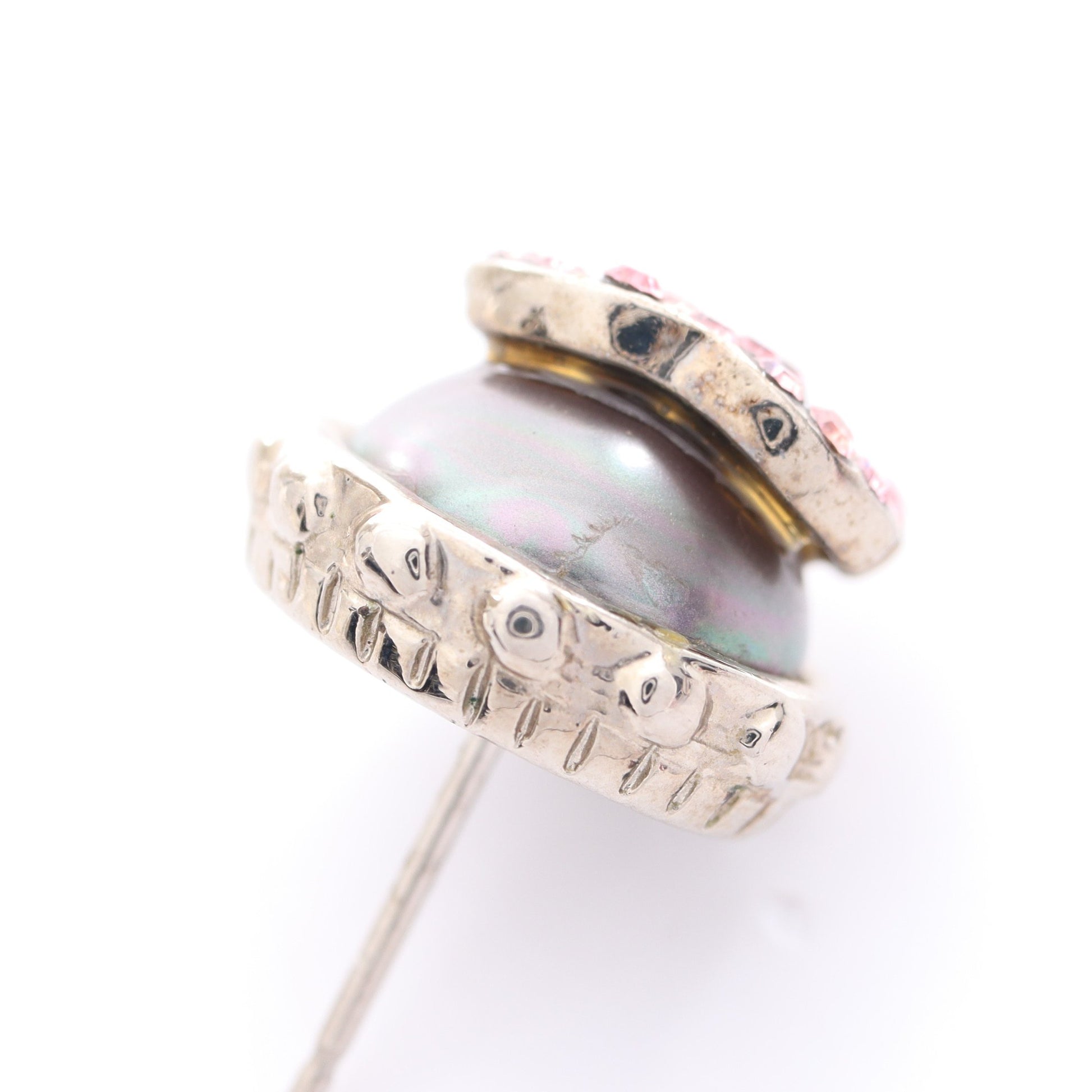 ココマーク ピアス ラインストーン シルバー ピンク 02C シャネル アクセサリー CHANEL