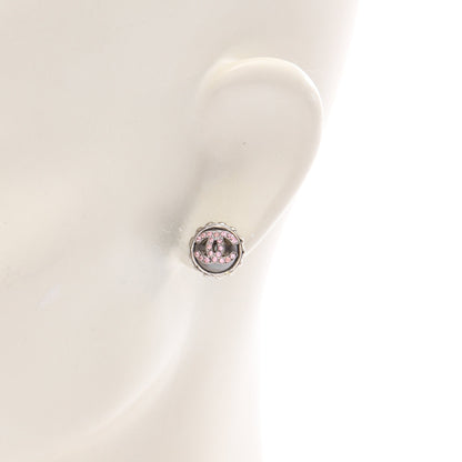 ココマーク ピアス ラインストーン シルバー ピンク 02C シャネル アクセサリー CHANEL