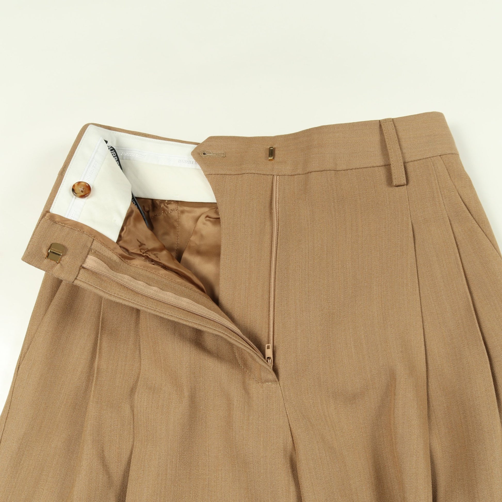 ワイドパンツ ウール ベージュ バーバリー ボトムス BURBERRY