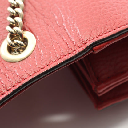 インターロッキングG チェーンショルダーバッグ レザー レッド グッチ バッグ GUCCI