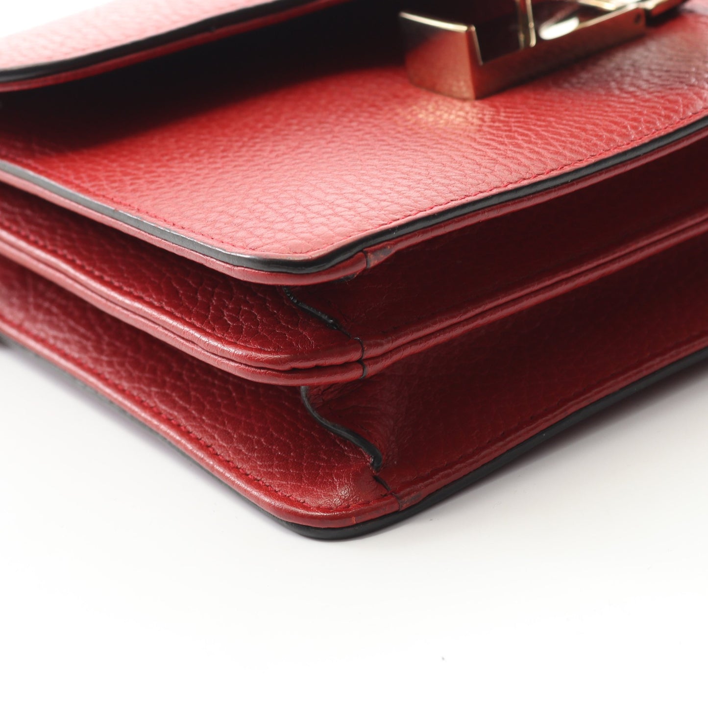 インターロッキングG チェーンショルダーバッグ レザー レッド グッチ バッグ GUCCI