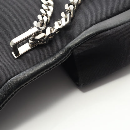 チェーンショルダーバッグ キャンバス レザー ブラック バーバリー バッグ BURBERRY