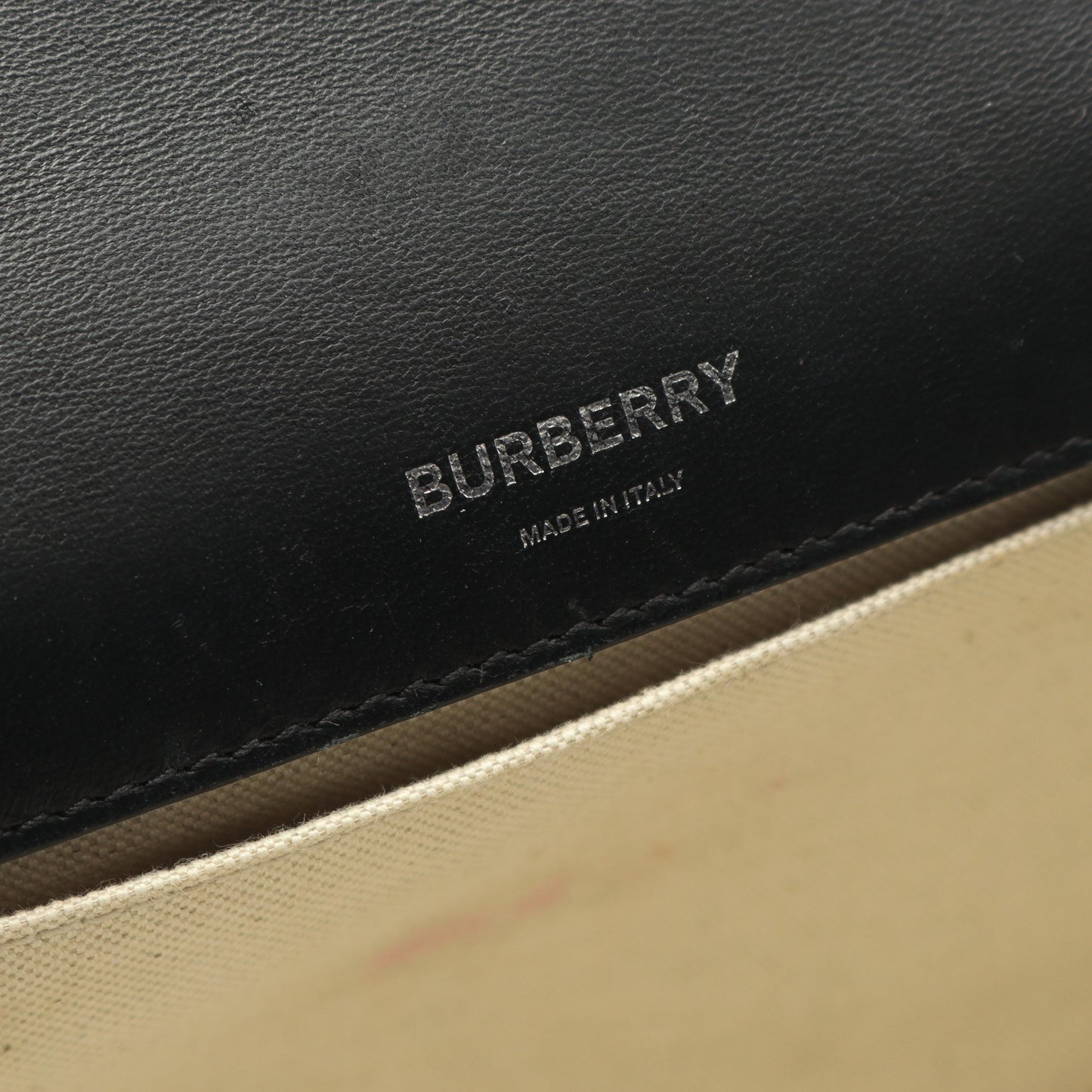 チェーンショルダーバッグ キャンバス レザー ブラック バーバリー バッグ BURBERRY