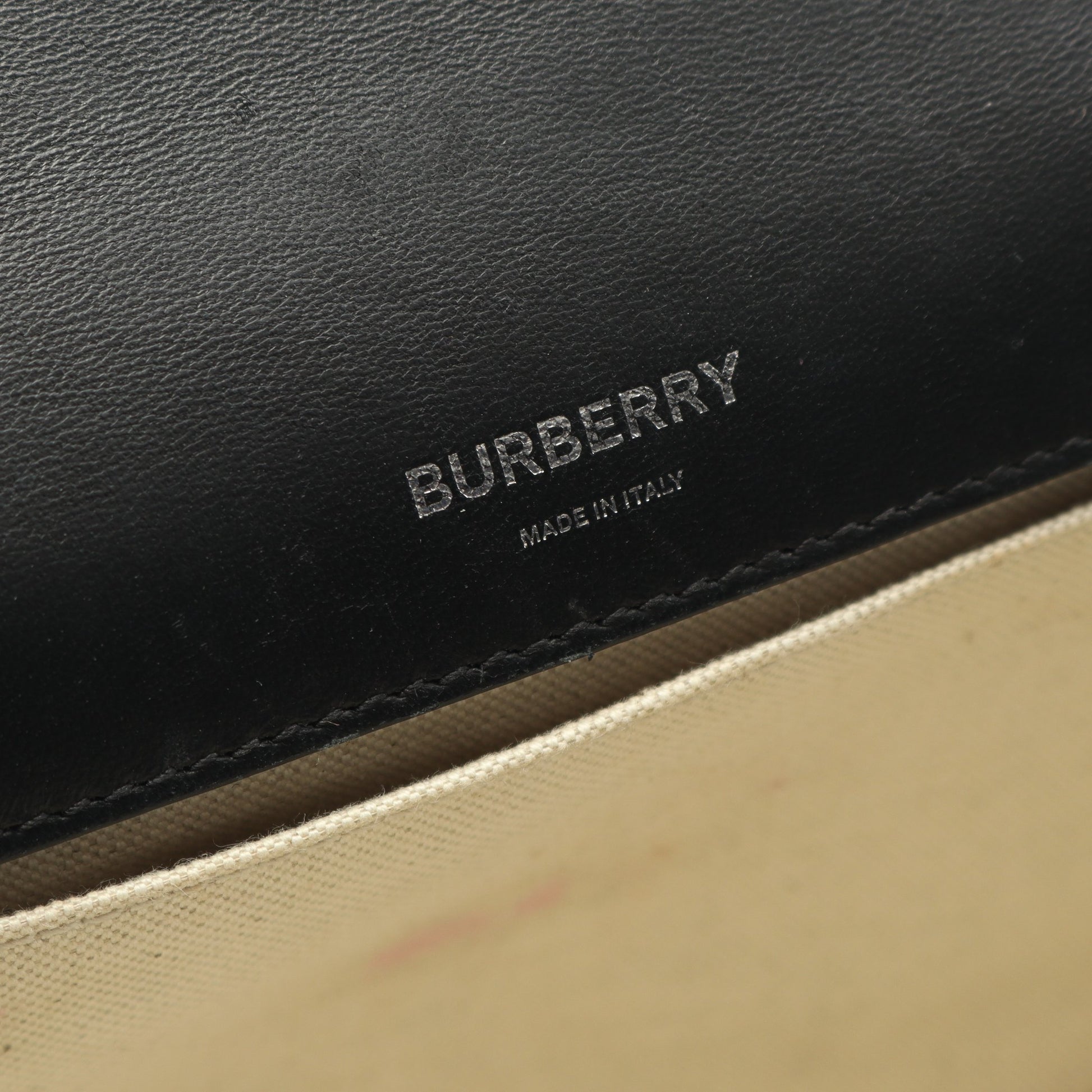 チェーンショルダーバッグ キャンバス レザー ブラック バーバリー バッグ BURBERRY