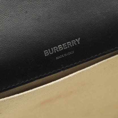 チェーンショルダーバッグ キャンバス レザー ブラック バーバリー バッグ BURBERRY