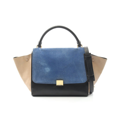 トラペーズ ミディアム ハンドバッグ レザー スエード ブラック ブルー ベージュ 2WAY セリーヌ バッグ CELINE